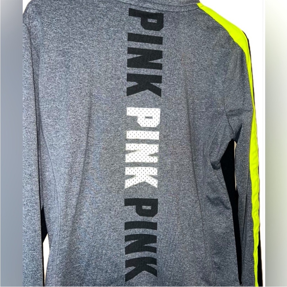 PINK Victoria's Secret Black and Gray Zip Up Sweater Size Medium - Picture 3 of 3